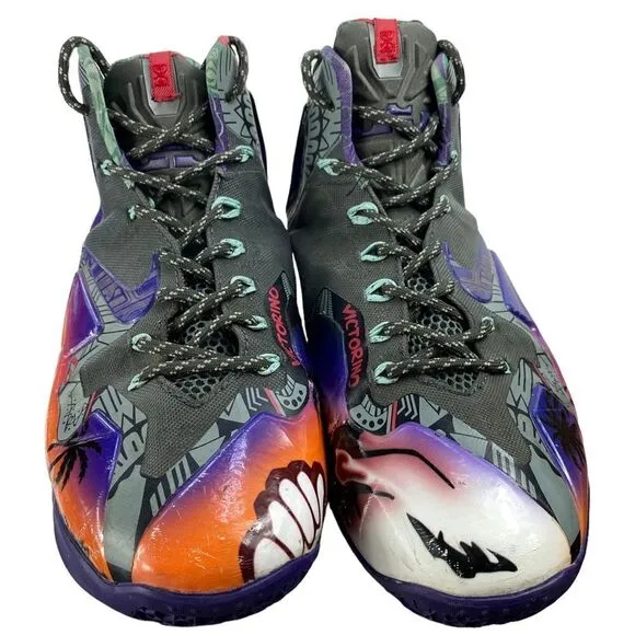 NIKE Custom LeBrons &quot;ALOHA&quot; Flywire Shane Victorino's Tennis Shoes Men’s Sz 8.5