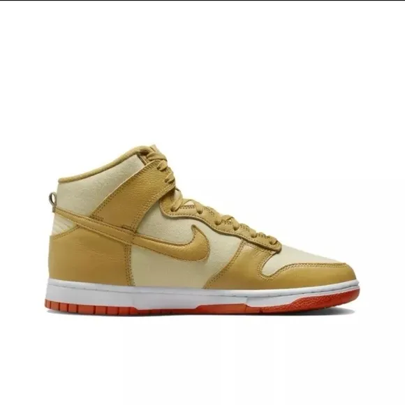 Nike Dunk Hi Retro PRM Shoes Wheat Team Gold White DV7215-700 Men's Sizes NEW 11