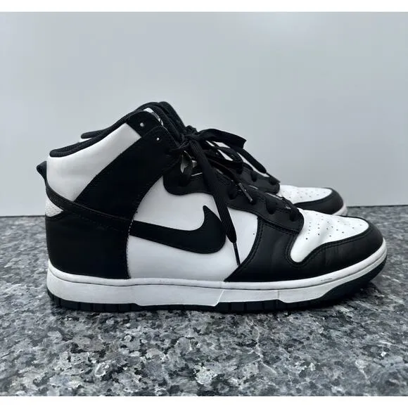 Nike Dunk High Retro Panda Black White Sneakers Shoes (DD1399-105) Mens Size 12