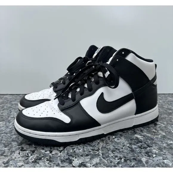 Nike Dunk High Retro Panda Black White Sneakers Shoes (DD1399-105) Mens Size 12