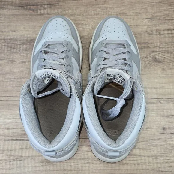 Nike Dunk High Retro University Men's Size 9 Chenille Swoosh Grey White Sneakers