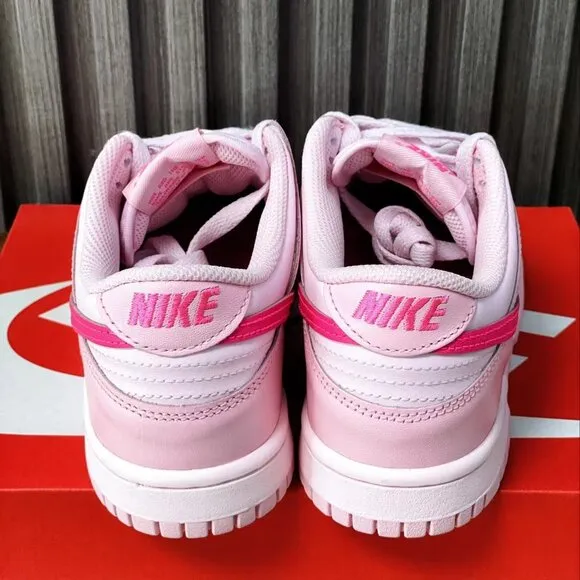 Nike dunk low &quot;pink and white&quot; women's sports shoes