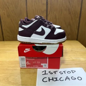 Nike Dunk Low BTE TD White Burgundy Crush HJ9285-100 Toddlers Size 6C NEW