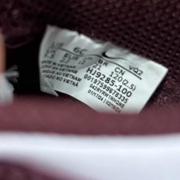 Nike Dunk Low BTE TD White Burgundy Crush HJ9285-100 Toddlers Size 6C NEW