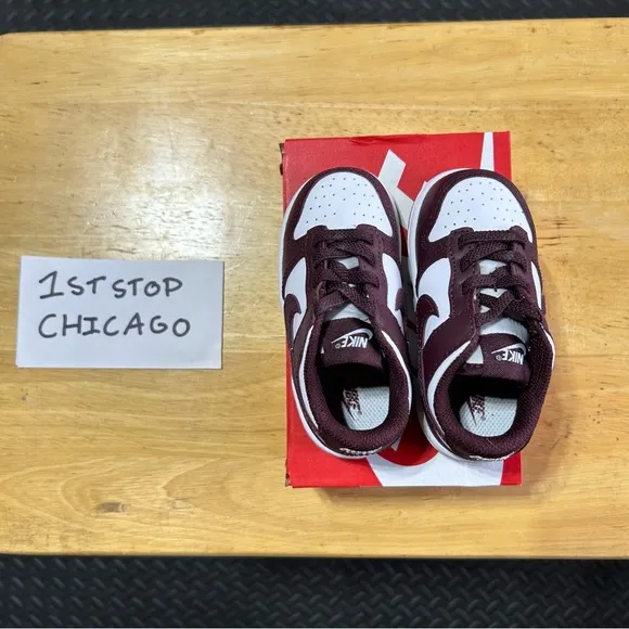 Nike Dunk Low BTE TD White Burgundy Crush HJ9285-100 Toddlers Size 6C NEW