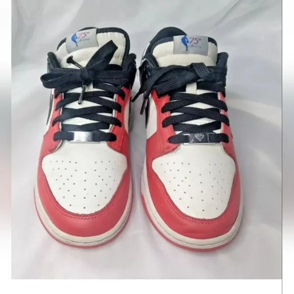 Nike Dunk Low Retro Emblem NBA Limited Edition Sail Chile Red Black Men's size 8