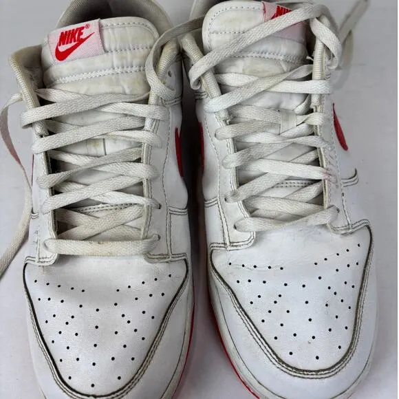 Nike Dunk Low Retro White Picante Red Sneakers Shoes Men's 12