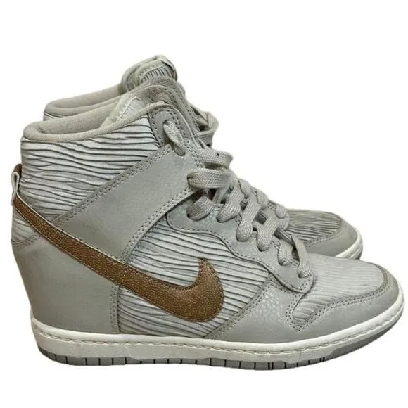 Nike Dunk Sky Hi Light Bone Metallic Red Bronze Retro Sneakers, Women's Size 6