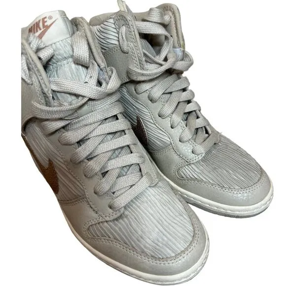 Nike Dunk Sky Hi Light Bone Metallic Red Bronze Retro Sneakers, Women's Size 6