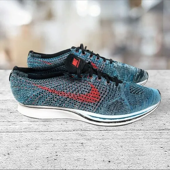 Nike Flyknit Racer Shoes Running Athletic Lace‎ Up 526628-404 Men's Size 13