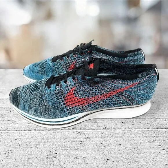 Nike Flyknit Racer Shoes Running Athletic Lace‎ Up 526628-404 Men's Size 13