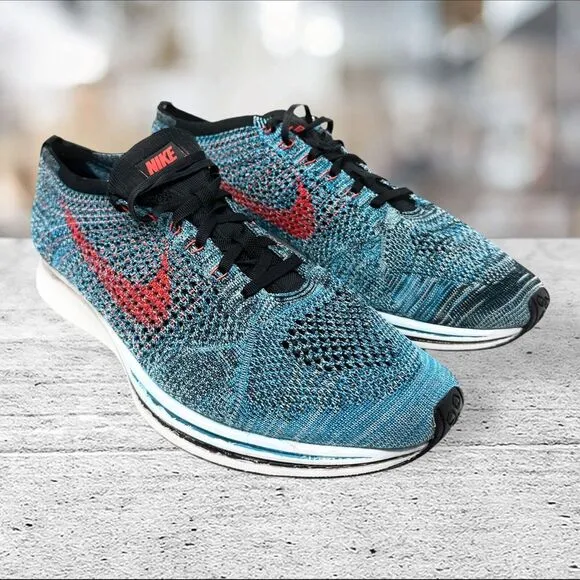 Nike Flyknit Racer Shoes Running Athletic Lace‎ Up 526628-404 Men's Size 13