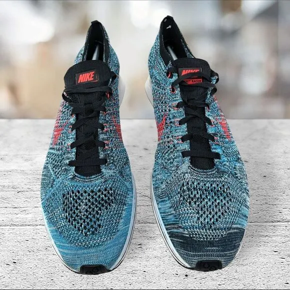 Nike Flyknit Racer Shoes Running Athletic Lace‎ Up 526628-404 Men's Size 13