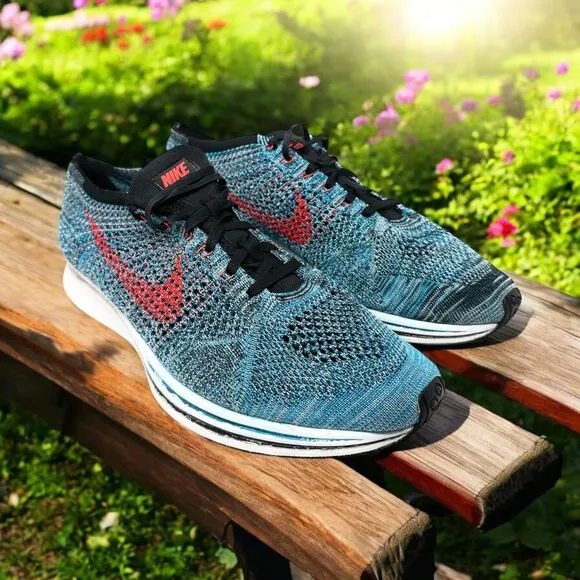 Nike Flyknit Racer Shoes Running Athletic Lace‎ Up 526628-404 Men's Size 13