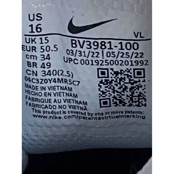 Nike Force Savage Pro 2 Detachable Football Cleats White BV3981-100 Men’s Sz 16