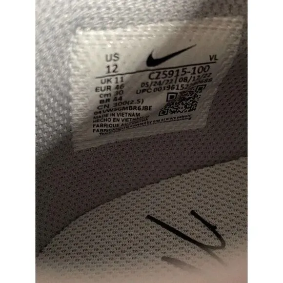 Nike Force Zoom Mike Trout Pro Metal Baseball Cleat White CZ5915-100 Men Sz 12