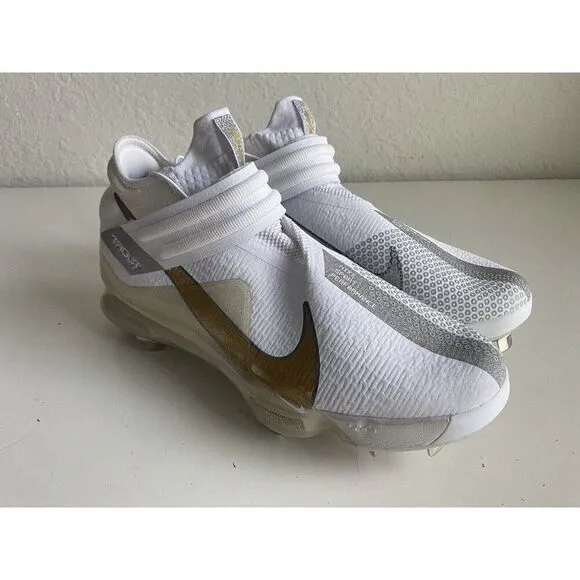 Nike Force Zoom Trout 7 White Gold Silver Baseball Cleats CI3134-101 Men’s Sz 14