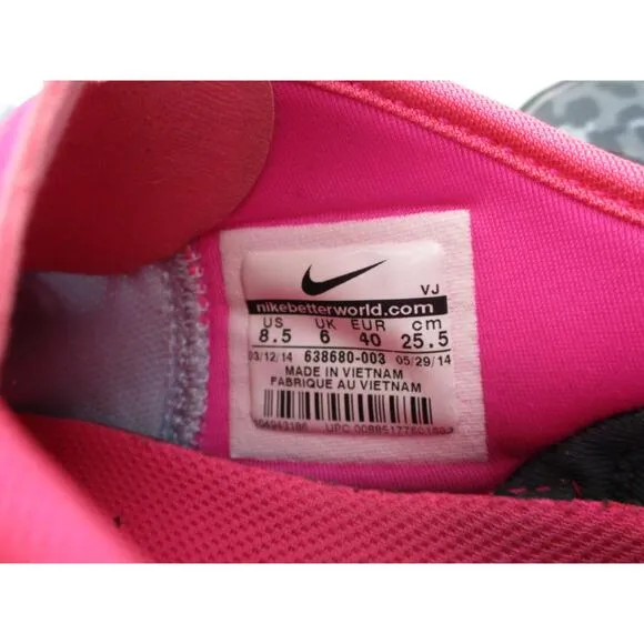 Nike Gray Camo Trendy Athletic Sneakers Pink Accents Woman Size  8.5