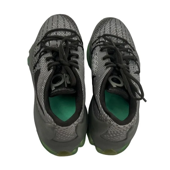 Nike Gray Green Grade School KD8 Basketball Shoes Size 4.5 Youth Boy's