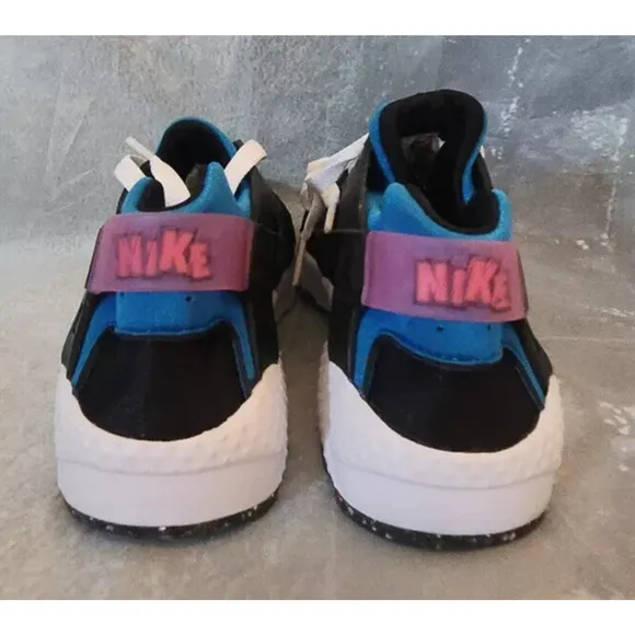 Nike Huarache Run (GS) Big Kids' Shoes Black Blue Pink DR0166-001 Size 4.5 Youth