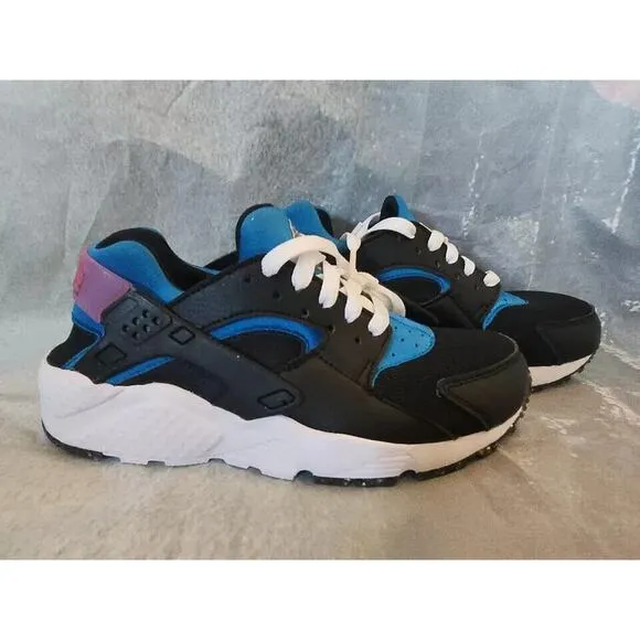 Nike Huarache Run (GS) Big Kids' Shoes Black Blue Pink DR0166-001 Size 4.5 Youth
