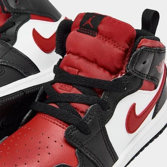 Nike Jordan 1 Mid AJI TD Shoes Sneakers Black / Red 640735-079 Toddler