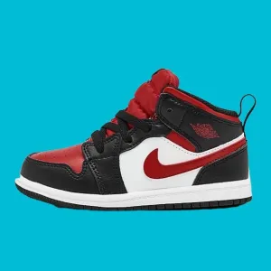 Nike Jordan 1 Mid AJI TD Shoes Sneakers Black / Red 640735-079 Toddler