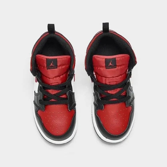 Nike Jordan 1 Mid AJI TD Shoes Sneakers Black / Red 640735-079 Toddler