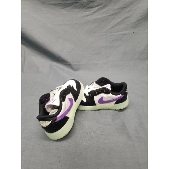 Nike Jordan 1 Retro Low Glow In The Dark Sneakers Kids Size 9c White NEW IN BOX!