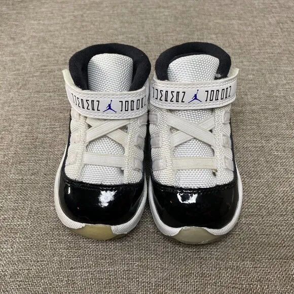 Nike Jordan 11 Retro Sneaker Shoes (TD) 5C Black-Dark Concord White 378040-100