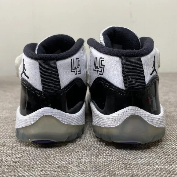 Nike Jordan 11 Retro Sneaker Shoes (TD) 5C Black-Dark Concord White 378040-100