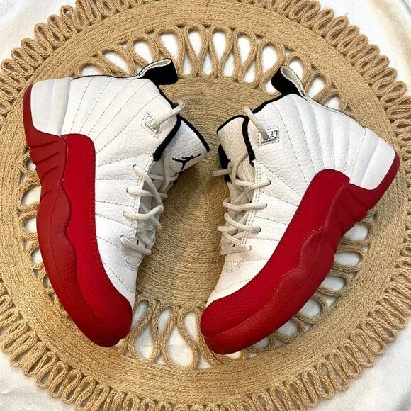 Nike Jordan 12 Retro Cherry Red 2023 Sneakers Size 12C 151186-116