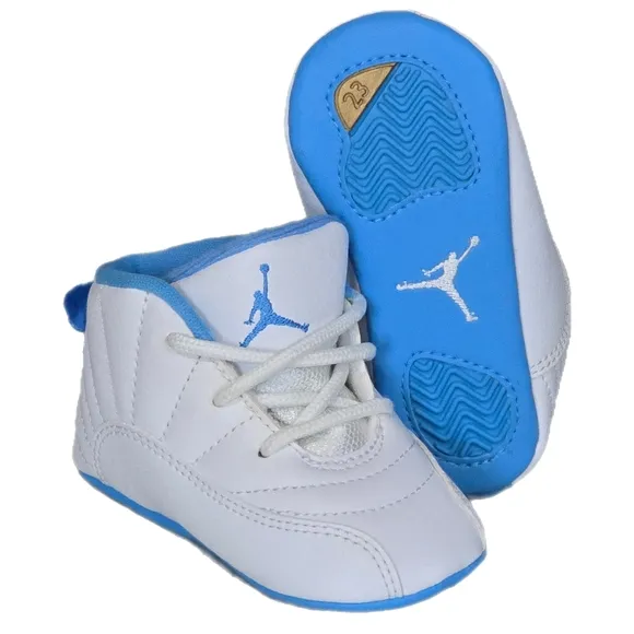 Nike Jordan 12 XIll Retro Carolina Blue Crib Shoes Baby Size 3C (378139-127) NEW