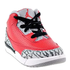 Nike Jordan 3 Retro Baby/Toddler Shoes SE Fire Red-Cement Grey-Black Boys 4C NEW