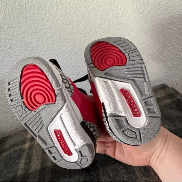 Nike Jordan 3 Retro Baby/Toddler Shoes SE Fire Red-Cement Grey-Black Boys 4C NEW