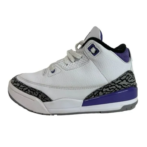 Nike JORDAN 3 Retro Dark Iris PS Sneakers DM0966-105 White Gray Purple Shoes 1.5