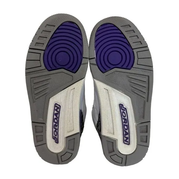 Nike JORDAN 3 Retro Dark Iris PS Sneakers DM0966-105 White Gray Purple Shoes 1.5