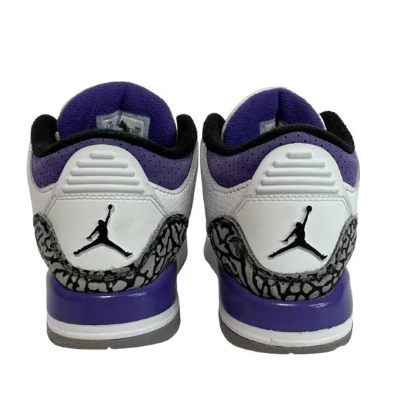 Nike JORDAN 3 Retro Dark Iris PS Sneakers DM0966-105 White Gray Purple Shoes 1.5