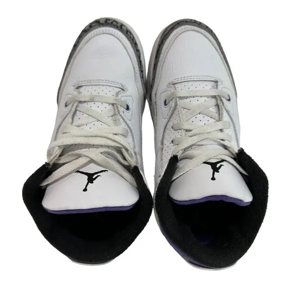 Nike JORDAN 3 Retro Dark Iris PS Sneakers DM0966-105 White Gray Purple Shoes 1.5