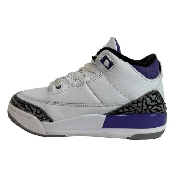 Nike JORDAN 3 Retro Dark Iris PS Sneakers DM0966-105 White Gray Purple Shoes 1.5