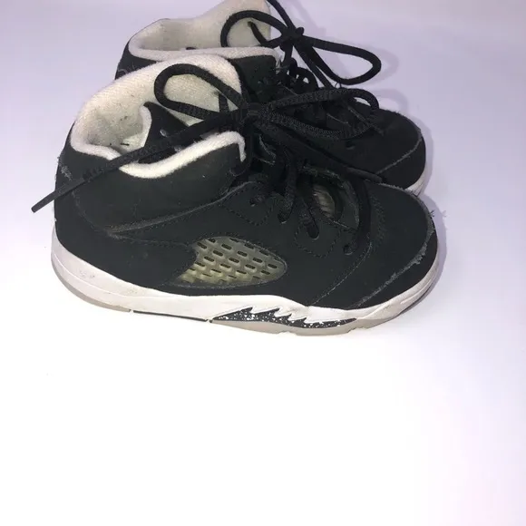 NIKE jordans retro 5 black kids toddler shoes 7c