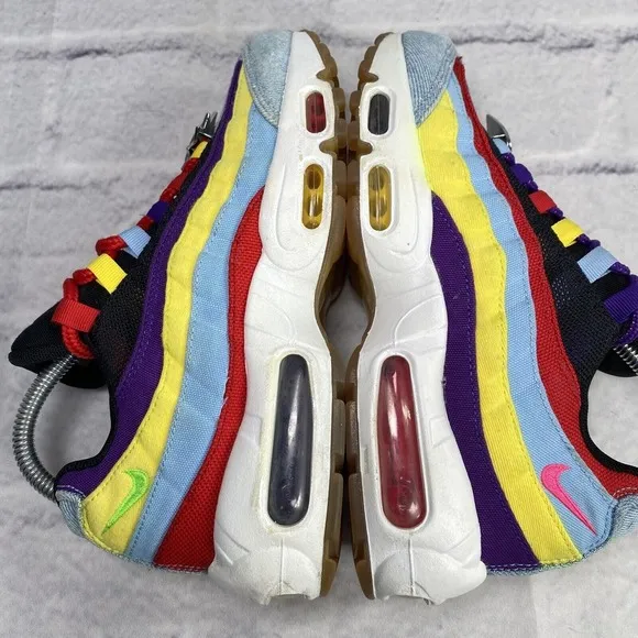 Nike Mens Air Max 95 SP Psychic Blue Chrome Yellow CK5669 400 Size 6 Denim Multi