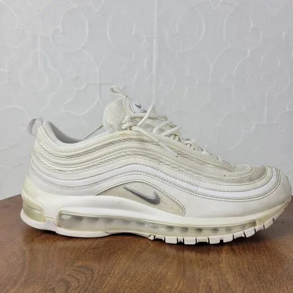 Nike Mens Air Max 97 Shoes 8 Triple White Wolf Gray Running Sneakers 921826-101