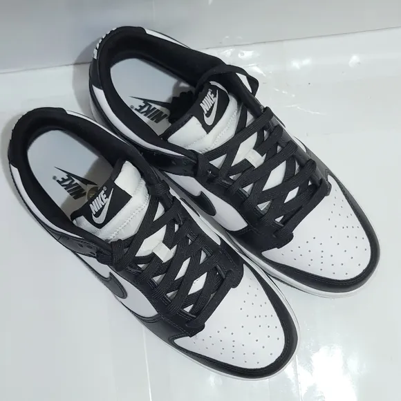 Nike Men's Dunk Low Retro Panda Shoes Sneakers Black White