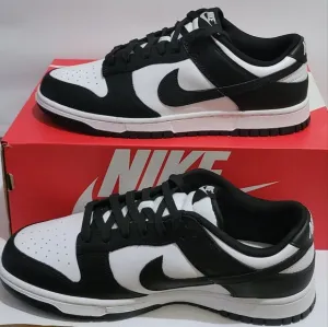 Nike Men's Dunk Low Retro Panda Shoes Sneakers Black White