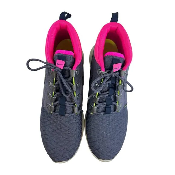 NIKE Mens Roshe Running Shoe Sneakerboot Suede Blue/Pink/Yellow Size 11