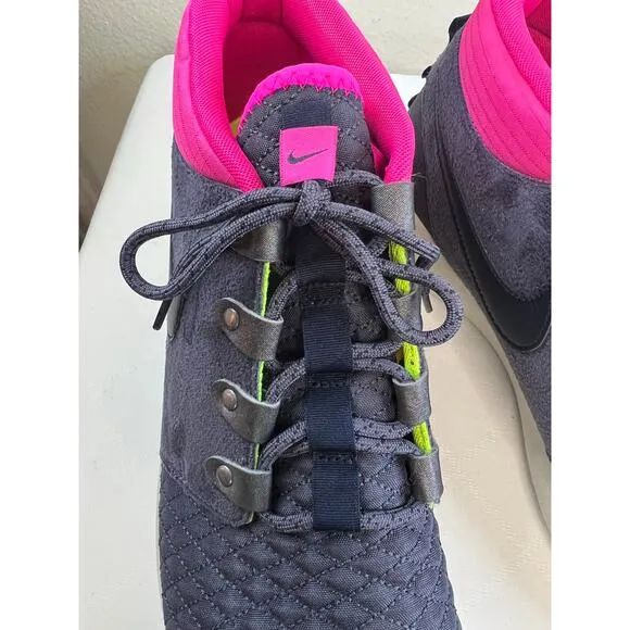 NIKE Mens Roshe Running Shoe Sneakerboot Suede Blue/Pink/Yellow Size 11