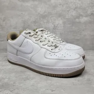 Nike Mens Size 13 Air Force 1 07 LV8 White Khaki DR9867-100 Shoes Sneakers