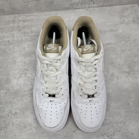 Nike Mens Size 13 Air Force 1 07 LV8 White Khaki DR9867-100 Shoes Sneakers