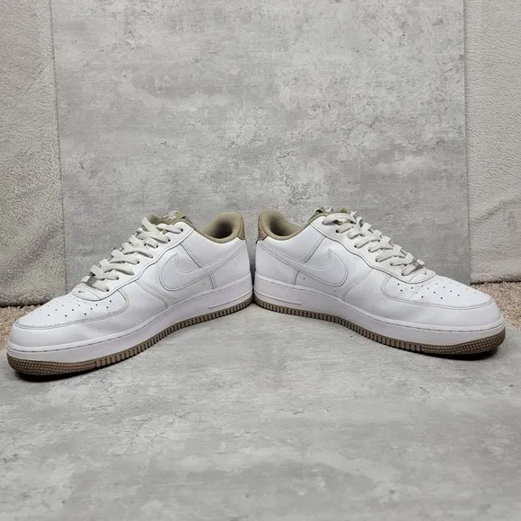 Nike Mens Size 13 Air Force 1 07 LV8 White Khaki DR9867-100 Shoes Sneakers